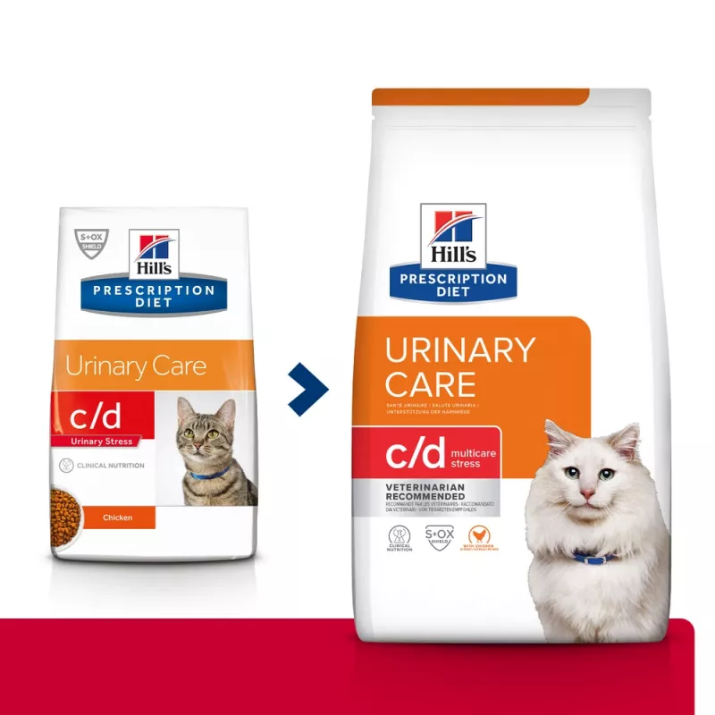 HILL'S PRESCRIPTION DIET Feline c/d Multicare Stress sausas kačių ėdalas su vištiena 1,5 kg