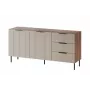 Komoda cama meble ALMERA 156×42×75 cm, riešutmedžio/kašmyro spalvos, 3 stalčiai, medžio drožlių plokštė