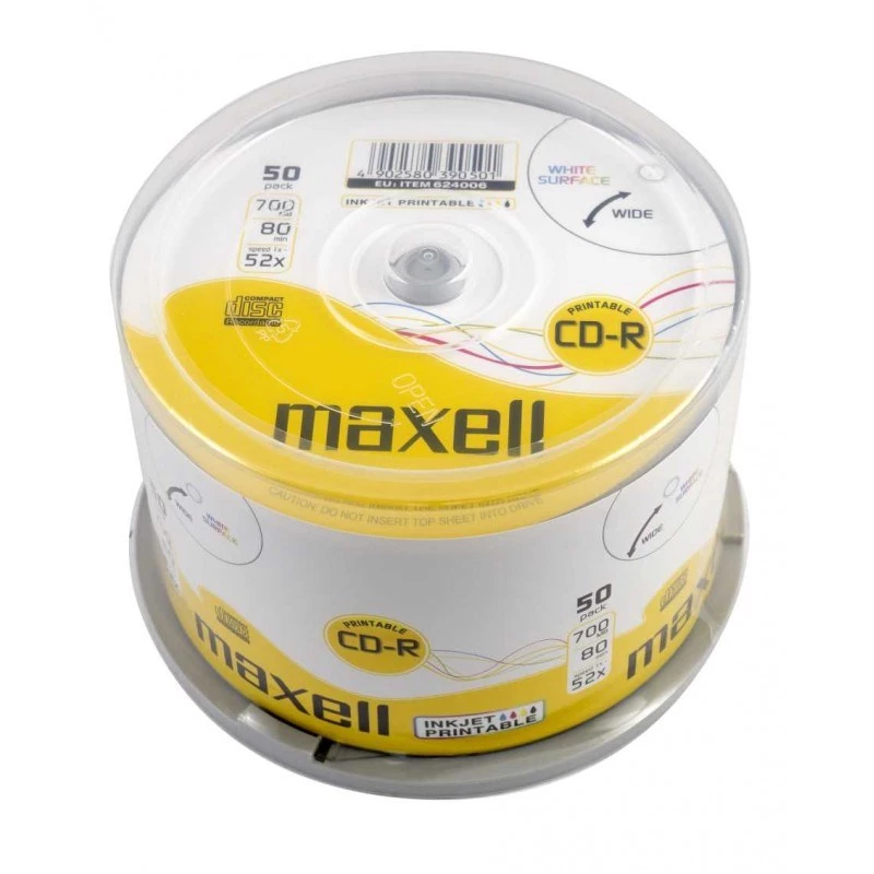 CD-R diskas MAXELL 700 MB 52x 80 min 120 mm — pakuotėje 50 vnt.