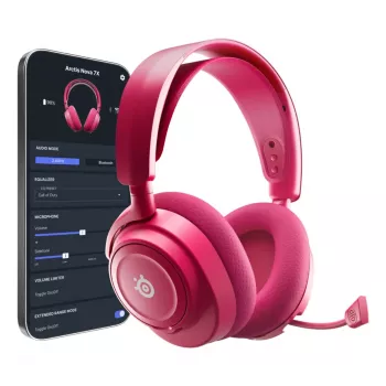 Ausinės STEELSERIES Arctis Nova 7X Wireless Gen 2 — Belaidės Bluetooth, Circumaural, Galvos juosta, 20–20000 Hz, 325 g, Magenta