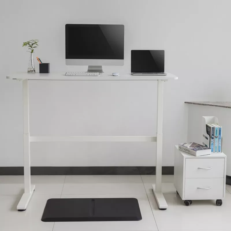 Rankinio aukščio reguliavimo stalas Ergo Office, maks. 40 kg, maks. aukštis 117 cm, su stalviršiu darbui stovint ir sėdint, ER-401 W