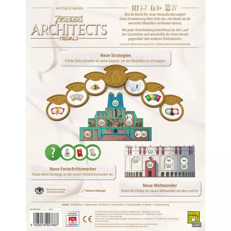 7 Wonders Architects - Medals, stalo žaidimo papildymas