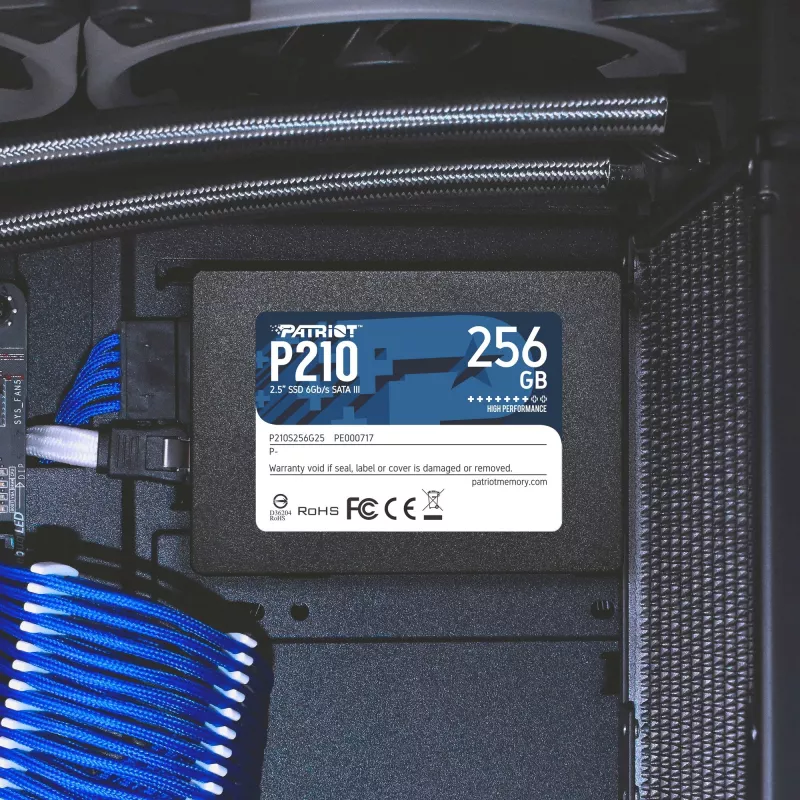 2.5 inch SATA III SSD Patriot P210 256 GB — 500 MB/s skaitymas, 400 MB/s rašymas, 7 mm
