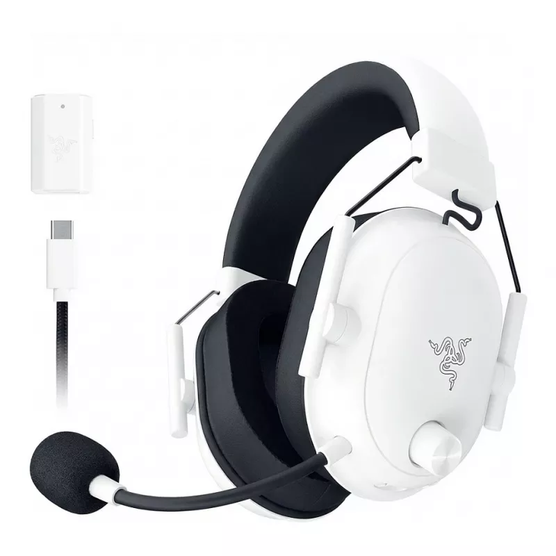 JuodaShark V3 X Hyperspeed for Xbox, žaidimų ausinės baltos, 2,4 GHz ryšio raktas, Bluetooth, USB