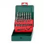 HSS grąžtų rinkinys Metabo 627153000 — 19 vienetų, DIN 338, cilindrinis kotelis