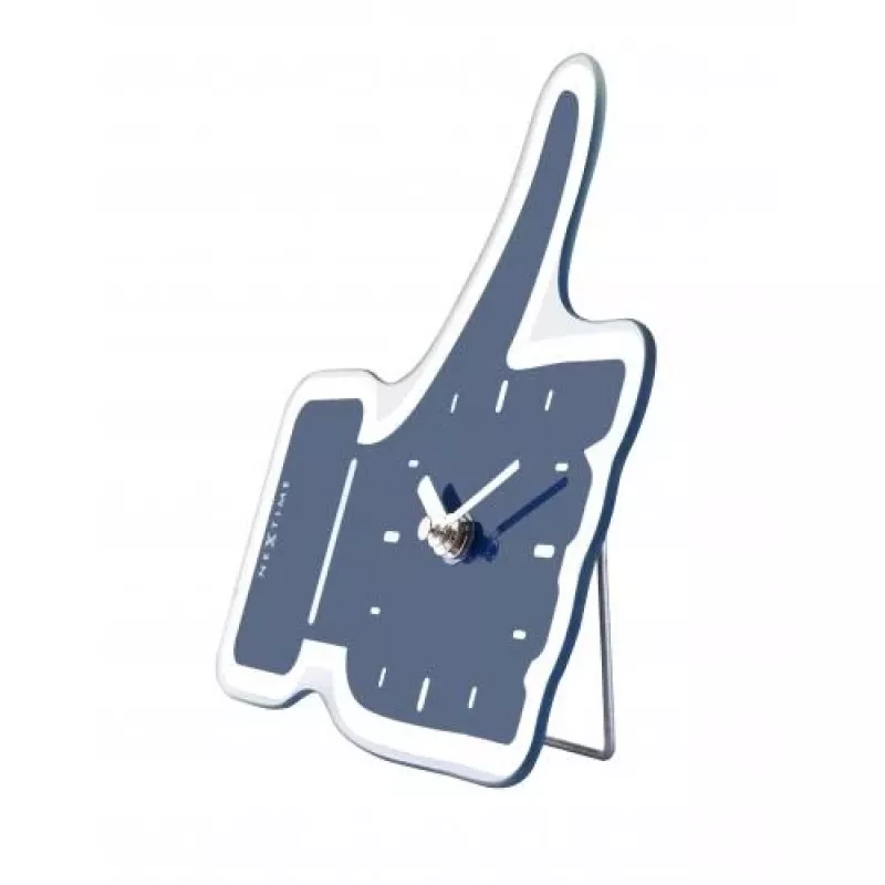 NeXtime klok 5185bl Mini Thumbs Up, 20,5x21, Sieninis, Mėlynas / Sidabrinis
