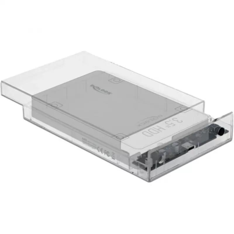 HDD/SSD dėklas DeLOCK 42623 skaidrus 2.5/3.5 colių