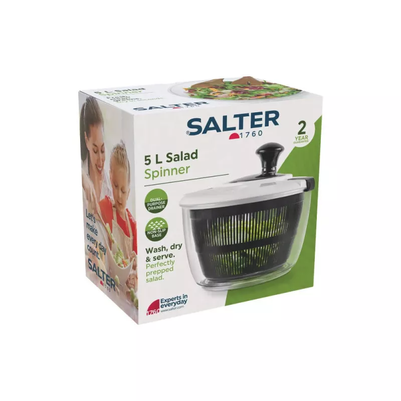 Salter salotų džiovyklė BW13899EU7 5 l talpos, BPA neturintis plastikinis dubuo ir krepšys