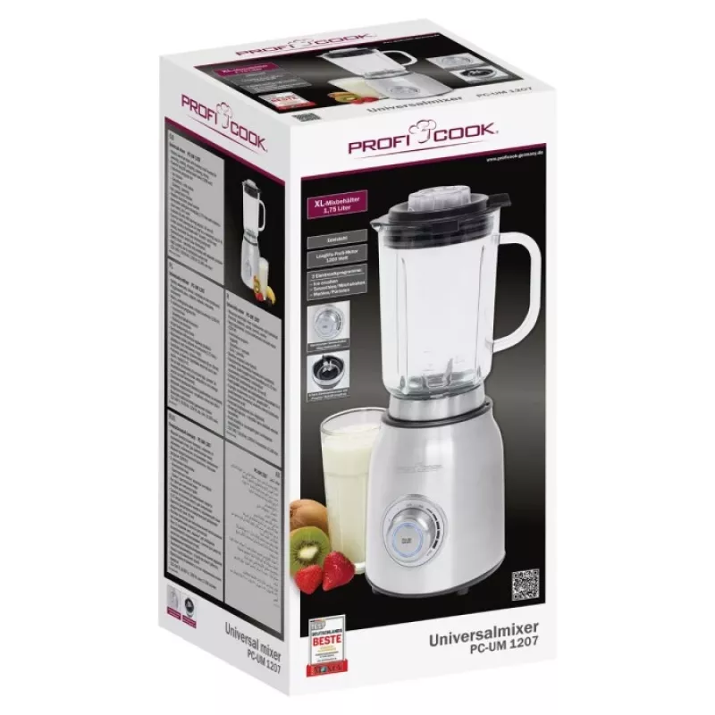 ProfiCook 501207 maišytuvas Stacionarus maišytuvas 1200 W Nerūdijantis plienas