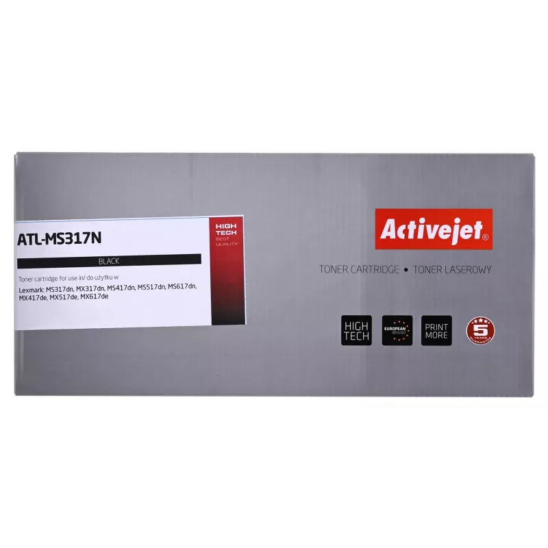 tonerio kasetė ActiveJet replacement for Lexmark 51B2000 Juoda, 2500 puslapių, viena pakuotė
