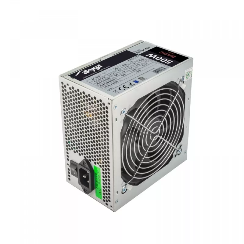 Maitinimo blokas Akyga AK-B1-500, 500 W, ATX 2.31, 20+4 kontaktų, 120 mm ventiliatorius, nemodulinis
