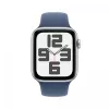 Apple Watch SE GPS 40mm sidabrinis aliuminio korpusas su džinsinio audinio sportine juostele
