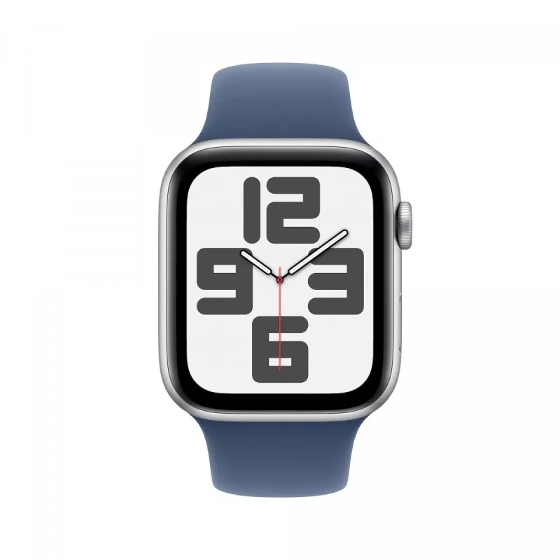 Apple Watch SE GPS 40mm sidabrinis aliuminio korpusas su džinsinio audinio sportine juostele