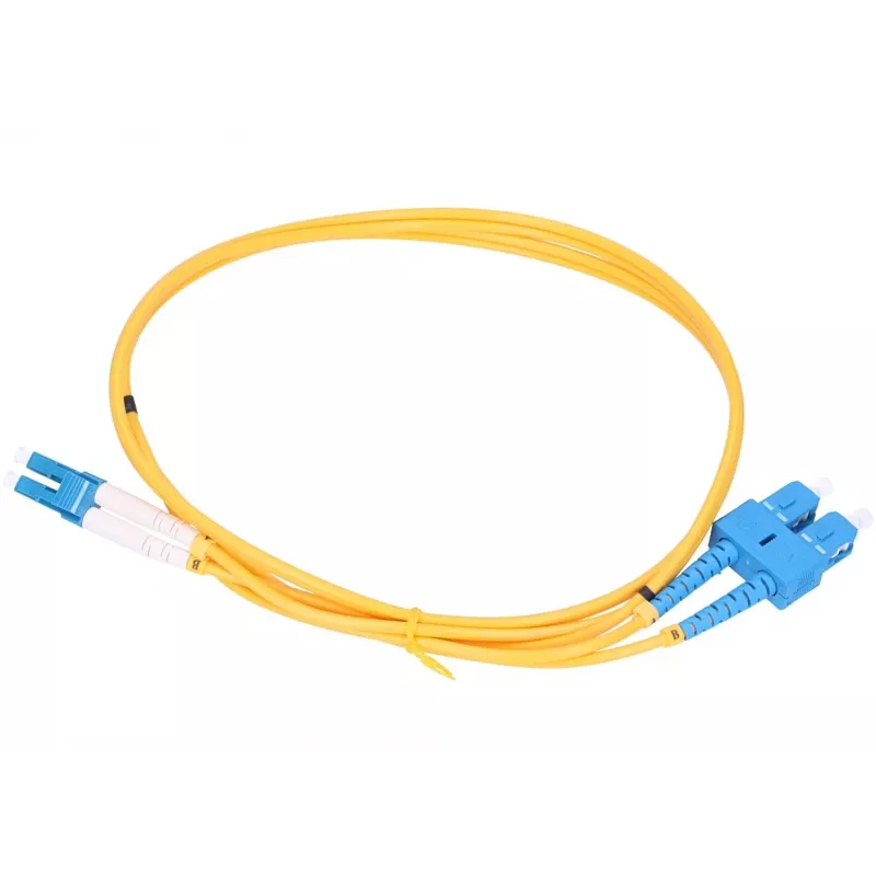 Vienmodis šviesolaidinis komutacinis kabelis Extralink SC/UPC į LC/UPC G.652D 3,0 mm dvipusis 3 m PVC