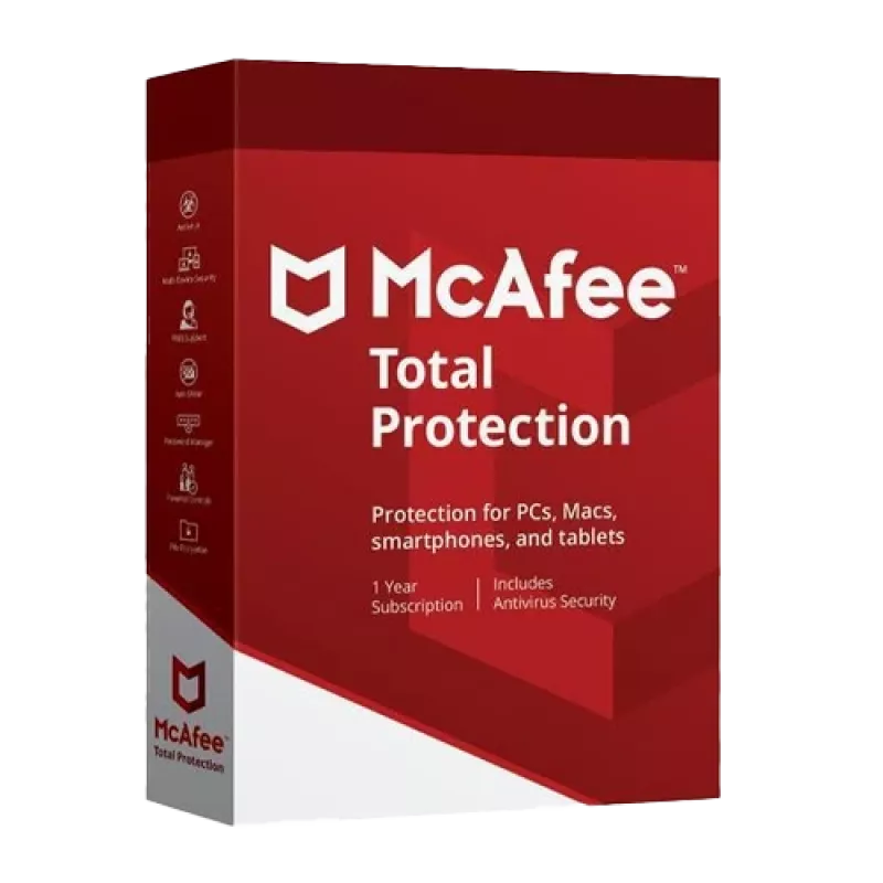 McAfee Total Protection - 5 įrenginiai / 1 metai, visuotinis