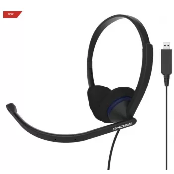 Koss CS200 USB ausinės su galvos lankeliu ir laidu, skambučiams/muzikai, USB Type-A, juodos