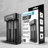 Baterijų įkroviklis everActive LC200 buitinis USB, 2 lizdų, Li-Ion, palaiko A/AA/AAA/AAAA/C/D, 5 V įvestis, 4,2 V išvestis, juodas