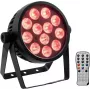 LED prožektorius EUROLITE 4C-12 Silent plonas 12W RGBW – kompaktiška scenos / aplinkos šviesa