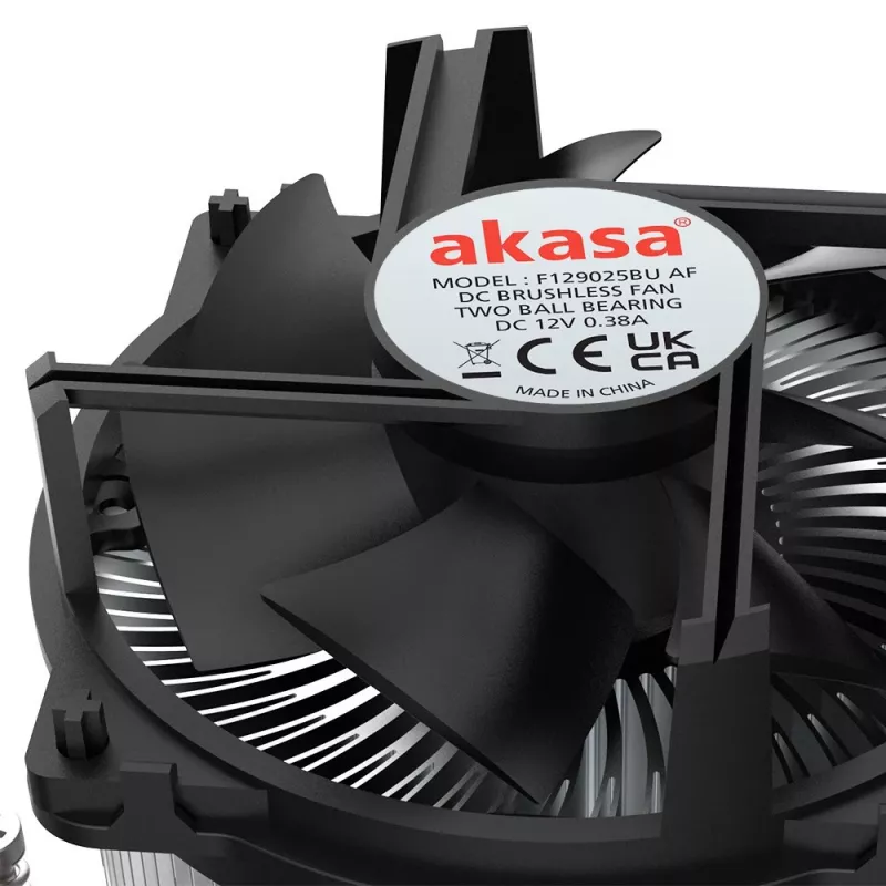 Akasa Intel LGA1700 procesoriaus hibridinis aušintuvas 9 cm aliuminis, juodas 1 vnt.