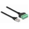 DeLOCK RJ45 kabelis Cat.6 kištukas prie gnybtų bloko adapteris 30 cm juoda žalia