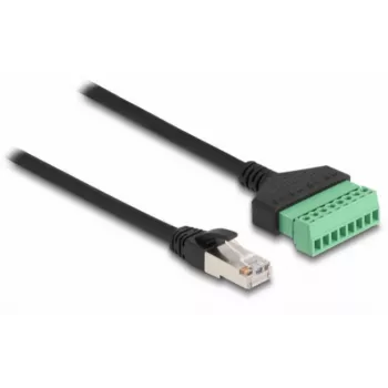 DeLOCK RJ45 kabelis Cat.6 kištukas prie gnybtų bloko adapteris 30 cm juoda žalia