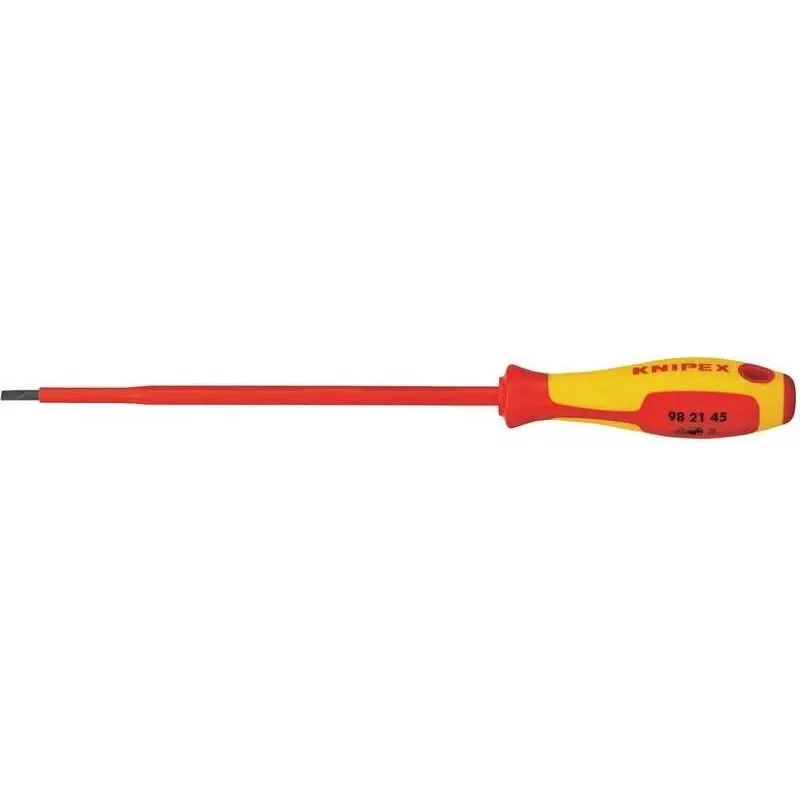 „Knipex VDE“ VDE plokščiasis atsuktuvas, ašmenų plotis: 4,5 mm, ašmenų ilgis: 180 mm, DIN EN 60900 (98 21 45)