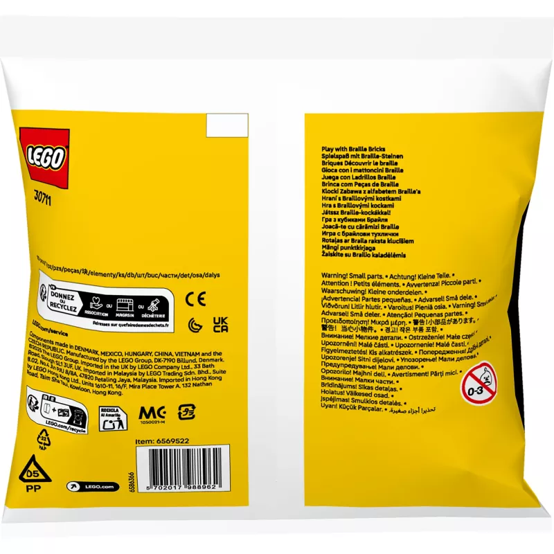 LEGO edukacinių rašymo plytelių rinkinys 30711 — lytėjimo mokymosi kaladėlės ankstyvajam rašymui ir pasakojimui