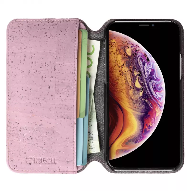 Folio dėklas Krusell Birka, skirtas iPhone 11 Pro 15,5 cm, rožinis