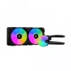 Viskas viename skysčio aušinimo sistema Fractal Design Lumen S24 v2 RGB — 240 mm radiatorius, 120 mm RGB ventiliatoriai, juoda
