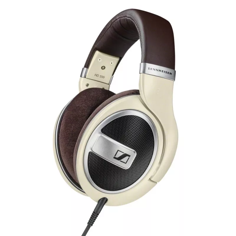 Ausinės Sennheiser HD 599 — laidinės aplink ausis, 50 Ω, 12–38500 Hz, 1,2 m laidas, dramblio kaulo spalvos