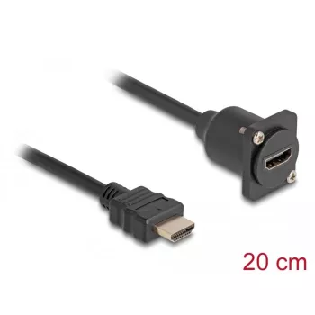 DeLOCK D-Type HDMI kabelis kištukas-lizdas juodas 20 cm