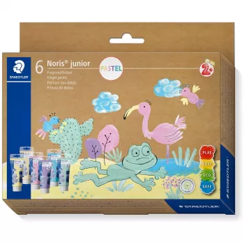 Pastelinių dažų rinkinys Staedtler 8816P C6 — 6 vienetų pasteliniai dažai mėlynos, mėtinės, oranžinės, rožinės, violetinės, geltonos spalvų