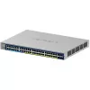 Valdomas gigabitinis PoE komutatorius NETGEAR GS752TXUP — 48× Gigabit RJ-45, 10G palaikymas, 1U stovas, 176 Gbit/s perjungimo pajėgumas