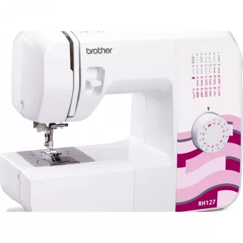 Automatinė buitinė siuvimo mašina Brother RH127VP2 — 27 programos, 820 aps./min, 5 mm dygsnio plotis, laisva rankovė, LED ekranas