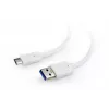 USB duomenų laidas Gembird USB A į USB C 1 m, USB 3.2 Gen 1, balta