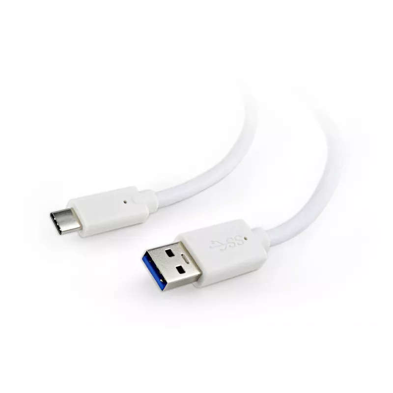 USB duomenų laidas Gembird USB A į USB C 1 m, USB 3.2 Gen 1, balta