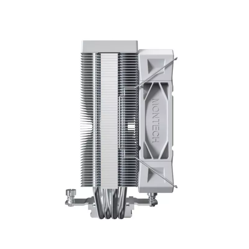 CPU aušintuvas Montech NX400, 120 mm ventiliatoriai, baltas, matmenys 156×74×120 mm, TDP 270 W