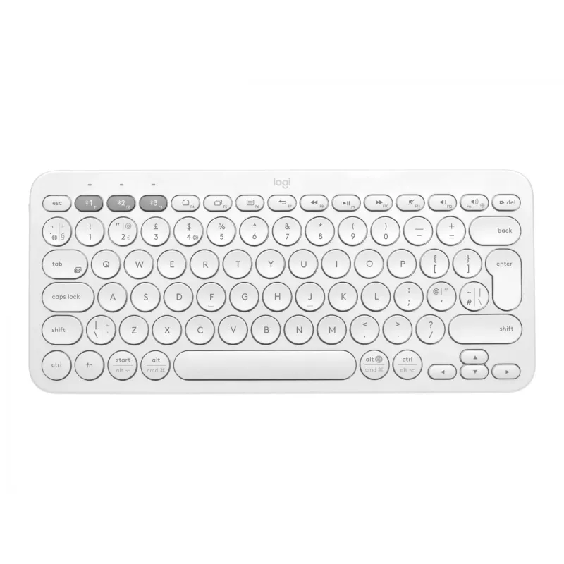 Logitech Multi-Device K380 - Klaviatūra - Belaidė - Bluetooth 3.0 - Vokiška - Balta