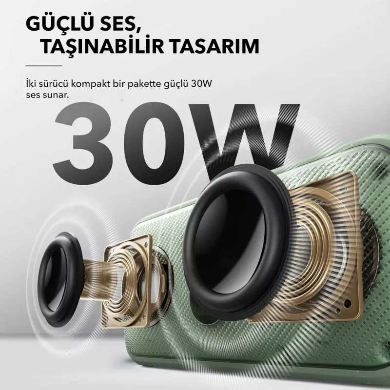 Nešiojamasis stereofoninis garsiakalbis Anker Soundcore Motion 300 — 30W, IPX7, Bluetooth, 13 val. atkūrimo, 0,83 kg, juodas