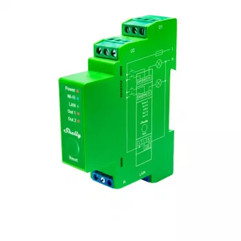 Shelly Pro Dimmer 2PM įmontuojamas mėlynos, žalios, pilkos spalvos