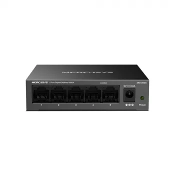 Mercusys MS105GS - Darbalaukio jungiklis, 5 Gigabit prievadai, juoda