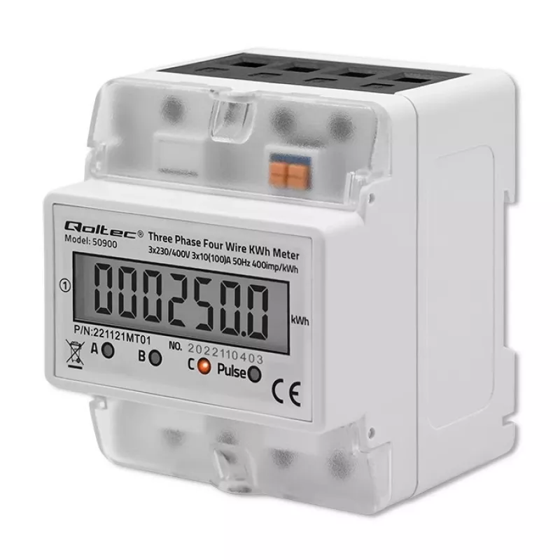 Trifazis elektroninis energijos skaitiklis QOLTEC 50900 400V LCD 4P