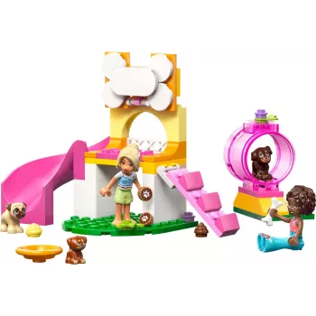 Konstruktorius LEGO Friends Šuniukų žaidimų aikštelės rinkinys 42665, 66 dalys, 2 minifigūrėlės, amžius 4+