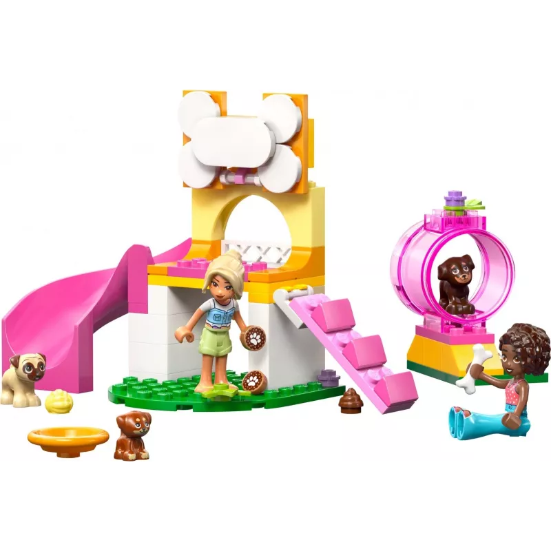 Konstruktorius LEGO Friends Šuniukų žaidimų aikštelės rinkinys 42665, 66 dalys, 2 minifigūrėlės, amžius 4+
