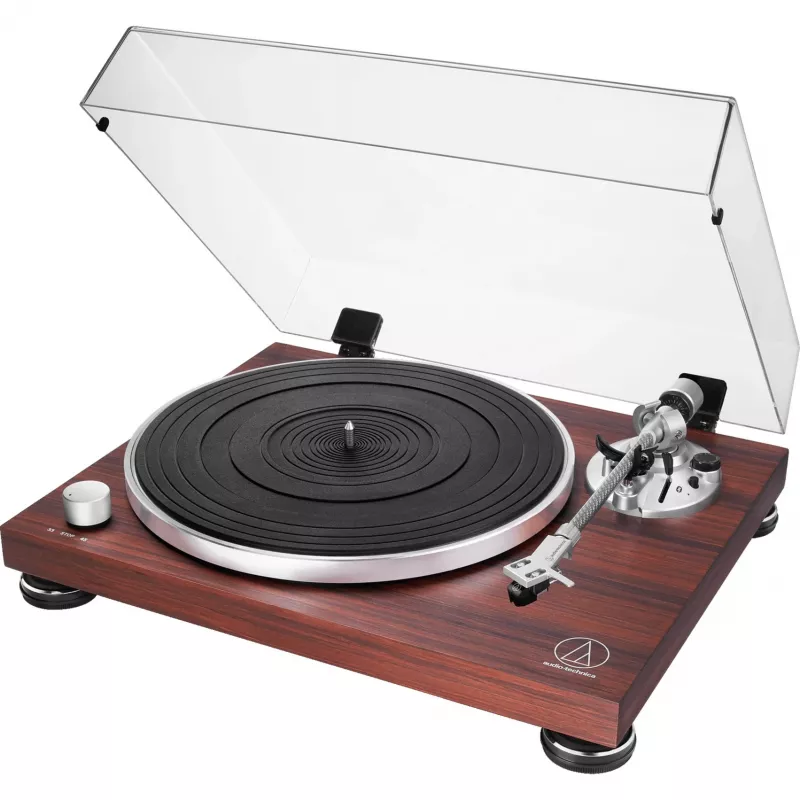 Diržinė garso patefono plokštelių grotuvas Audio-Technica AT-LPW50BTRW Ruda Rankinė