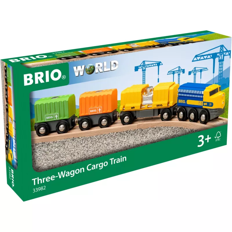 Traukinys BRIO Trijų Vagonų Krovininis Traukinys