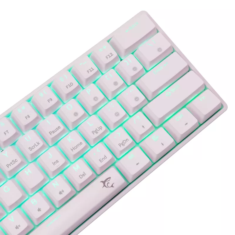 Laidinė mechaninė klaviatūra White Shark Shinobi-2 (GK-004211) — US išdėstymas, raudoni jungikliai, balta