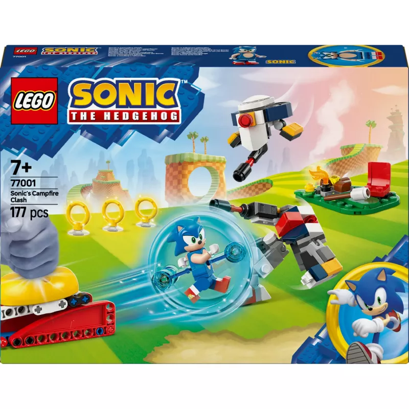 Konstravimo žaislas LEGO Sonic the Hedgehog 77001 Campfire Showdown rinkinys, 177 dalys, 1 minifigūrėlė, amžius 7+