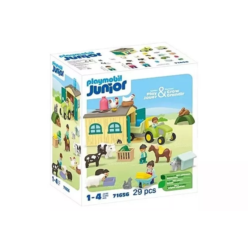 Rinkinys su figūrėlėmis „Farm Adventure“ su traktoriumi, priekaba ir gyvūnais