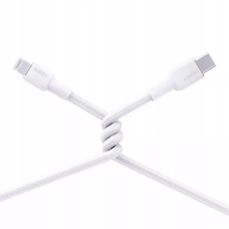 AUKEY CB-NAC1 White Nylon kabelis USB C - USB A